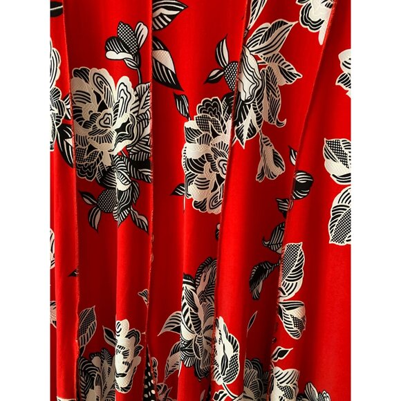 Sami & Jo Womens Art to wear Unique Glam Red Floral & Polka Dot Fit & Flare Dres - Picture 7 of 8